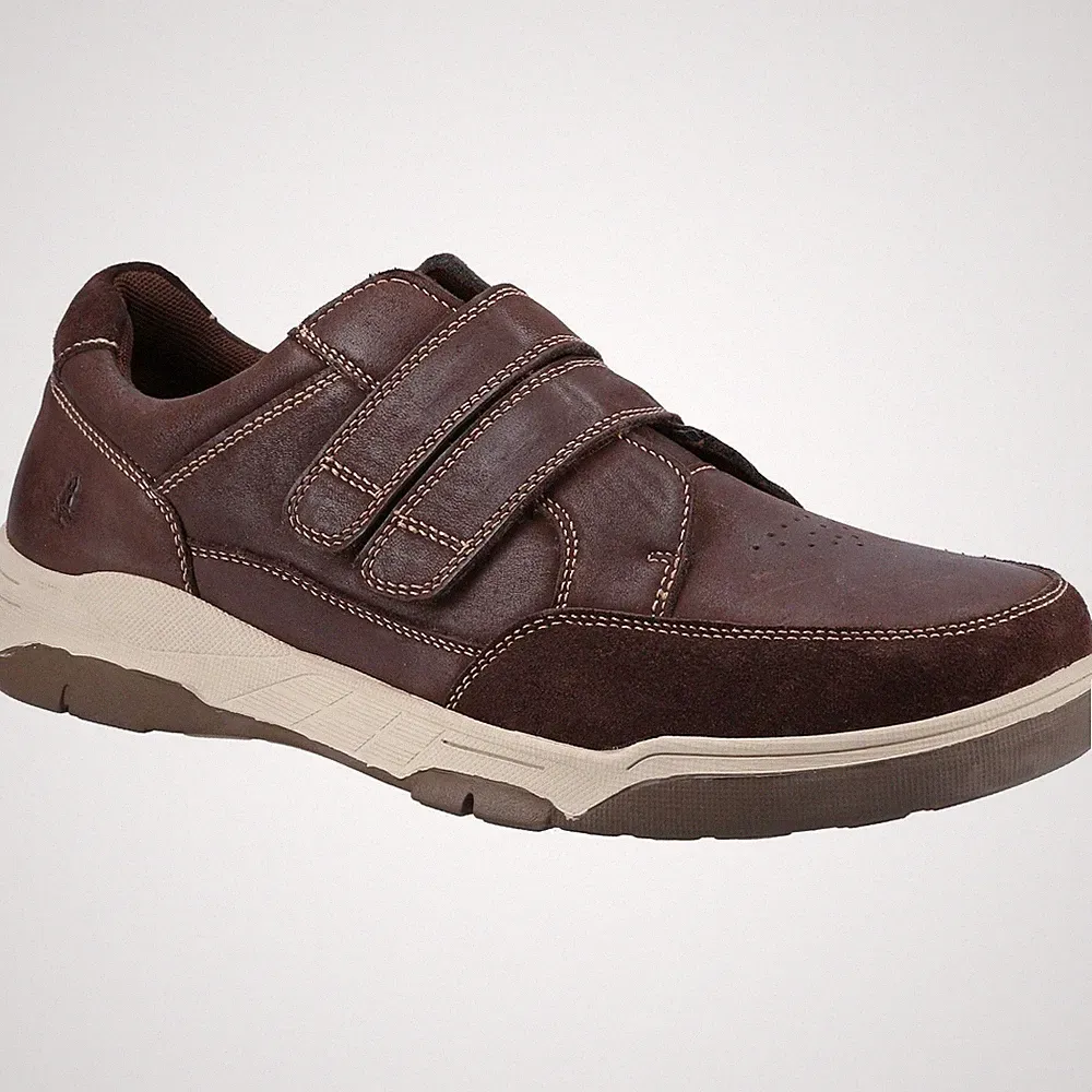 Hush Puppies Fabian Doppelriemen Leder Herren Braun Halbschuhe Neu