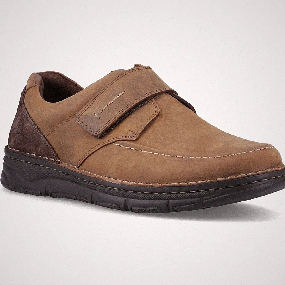 Hush Puppies Forde Touch Fastening Leder Herren Tan Slipper