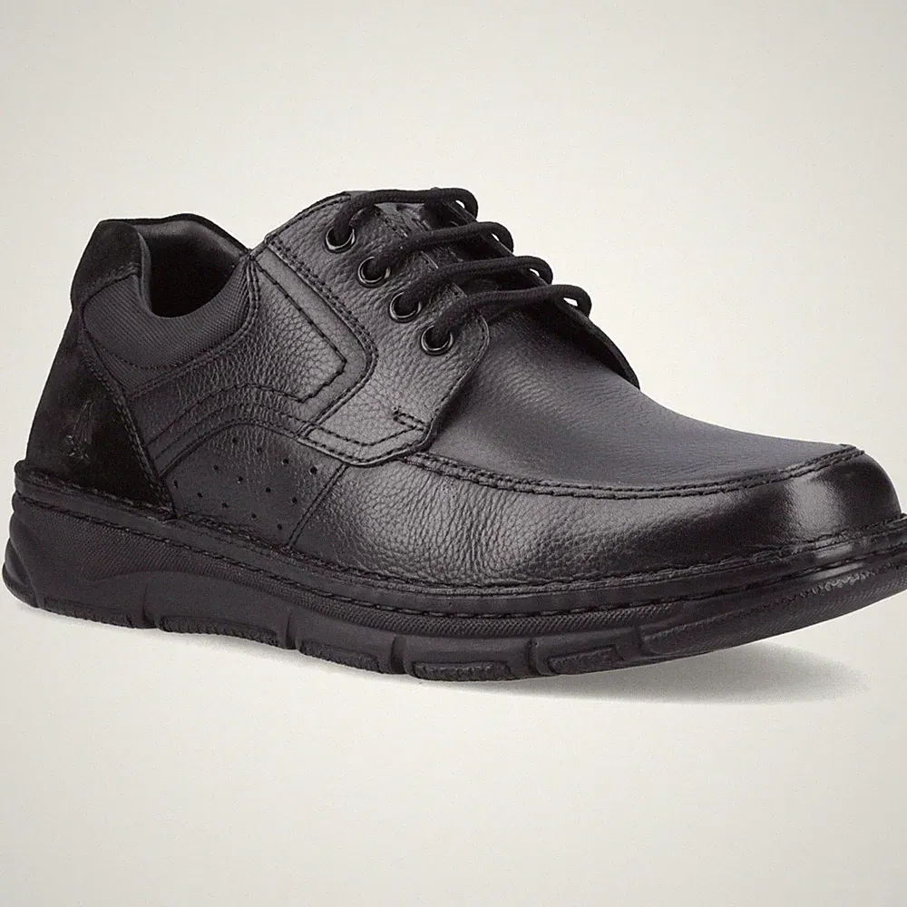 Hush Puppies Franklin Lace Up Shoe Leder Herren Schwarze Loafer