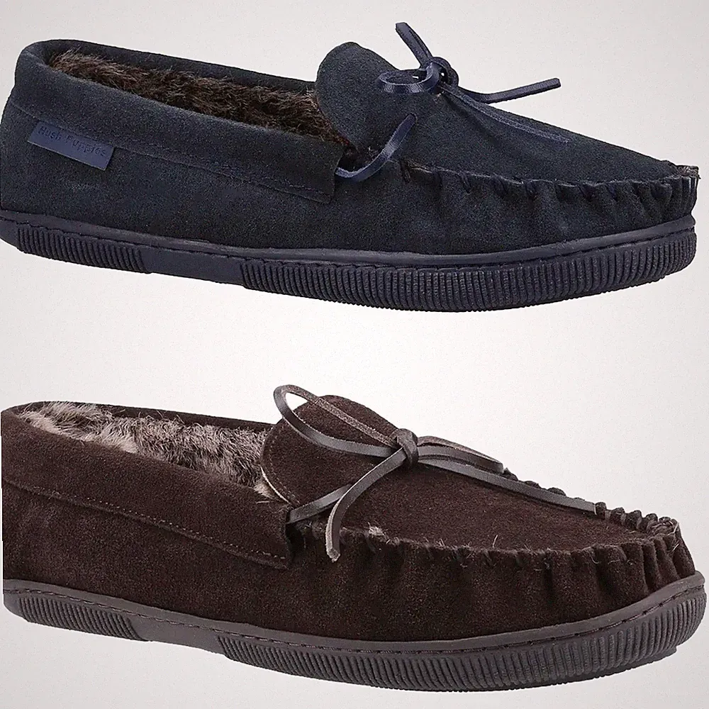 Hush Puppies Herren Ace Hausschuhe Slipper Halbschuh Kunstfell gefüttert Memory Foam Komfort