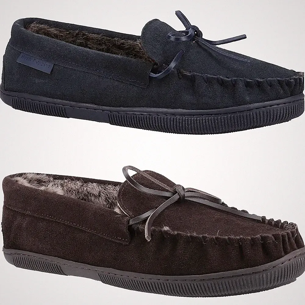 Hush Puppies Herren Ace Hausschuhe Slipper Halbschuh Kunstfell gefüttert Memory Foam Komfort