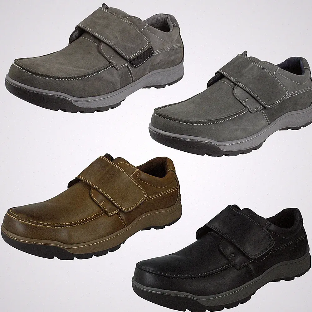 Hush Puppies Herren Casper Leder Smart-Casual Loafer Klettverschluss Schuhe