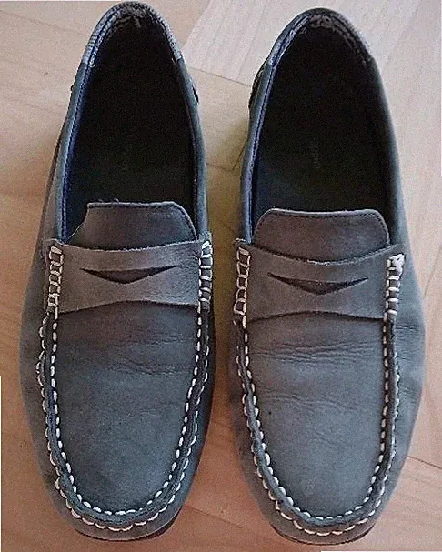 Hush Puppies Herren Roscoe Leder Slip On Loafer Schuhe Farbe Marine Gr. 45