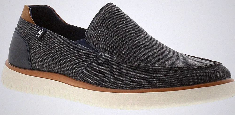 Hush Puppies Herren Schuhe Damon Slip Boot Canvas Casual Navy Loafer UK 9