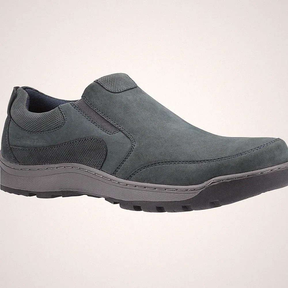Hush Puppies Jasper Leder Herren Navy Nubuk Halbschuhe Neu