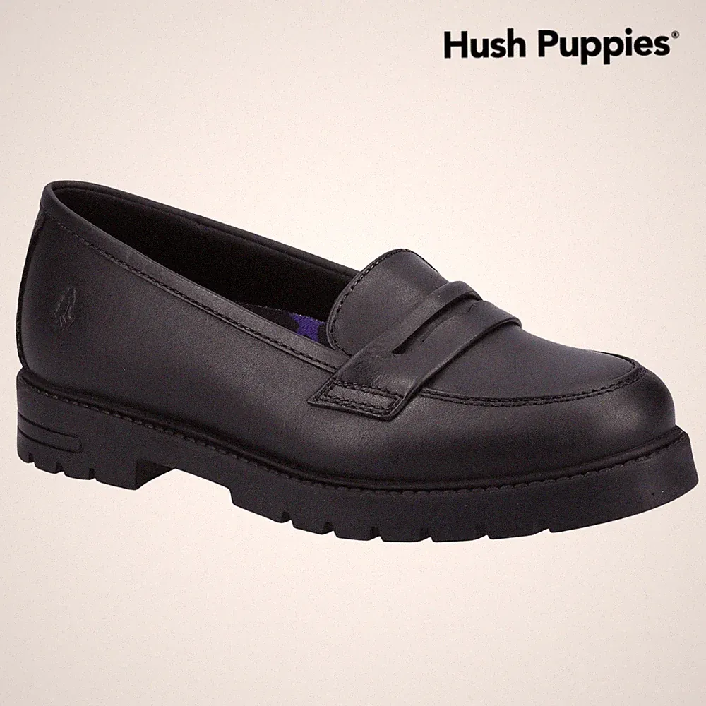 Hush Puppies Mädchen Leder Schulschuhe Haselnuss Halbschuhe Slipper Komfort SNR Schuh
