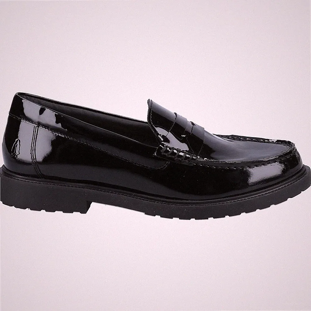 Hush Puppies Verity Schuh Damen Mädchen Smart formell Lackleder Halbschuhe schwarz