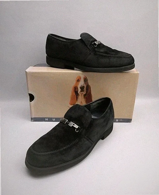 Hush Puppies Vintage Suede Loafers Schwarz Herren Gr. 41/42 Wildleder mit Box