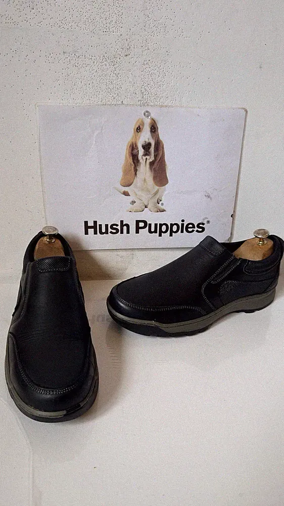 Hush Puppiesr schwarze Leder Halbschuhe Größe UK 7 EU 41