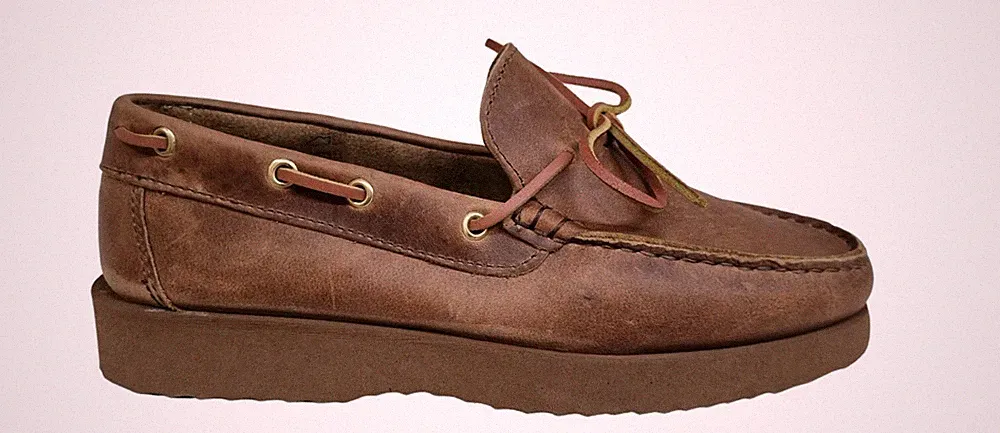 ICON LAB Herren Bootshalbschuh Cognac Art. 2015 Fettleder MADE IN ITALY