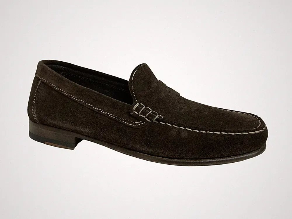 ICON LAB Herren Halbschuh gefüttert Reverse Kalbsleder MORO 2154 / BIBER MADE ITA