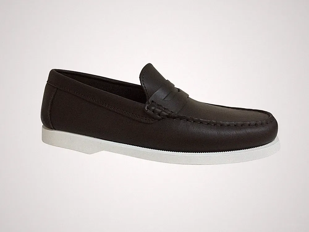 ICON LAB Herren Halbschuh ungefüttert Kalbs maurisch Bootsboden weiß 2154 / INS CALF