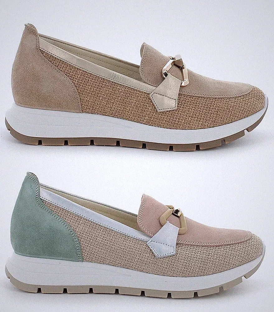 IGI & CO 76597 P/E Damen Schuhe Halbschuhe Leder Wildleder Casual Keilabsatz Slipper