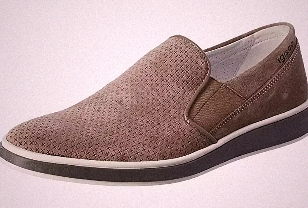 IGI&CO Herren EU 46 UK 11,5 Beige Zinn Wildleder Slipper Fahrschuhe Halbschuhe