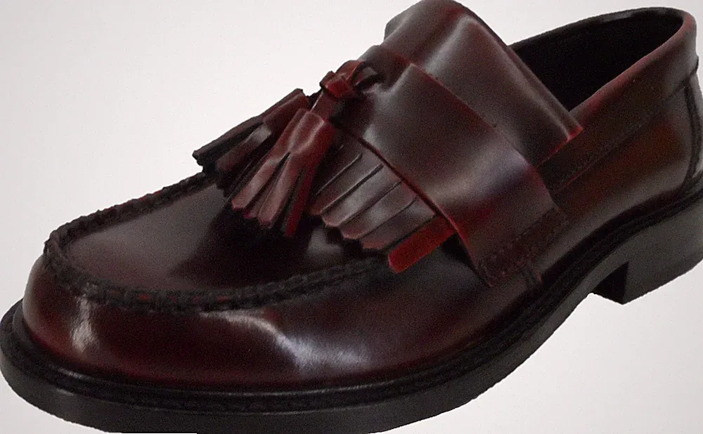 Ikon Original Damen Selecta Ochsenblut Retro Vollleder Quaste Halbschuhe
