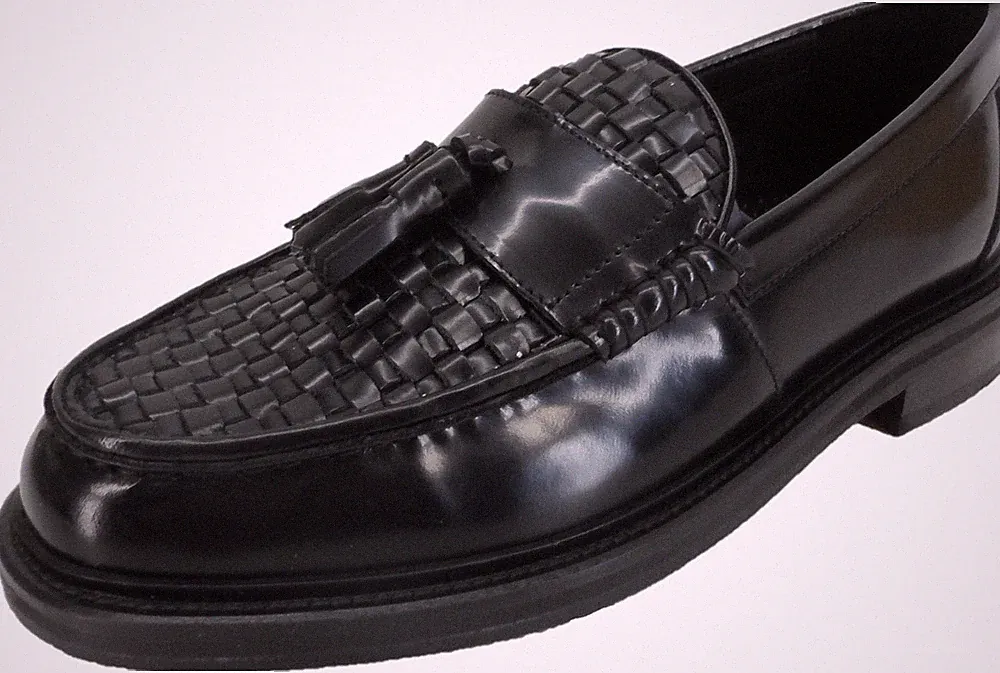Ikon Original schwarze Real Weave Retro, SKA, Northern Soul Quaste Halbschuhe