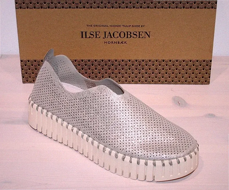 ILSE JACOBSEN Slipper TULIP 3577 Loafer Halbschuh Recycling Metallic - Neu&OVP!