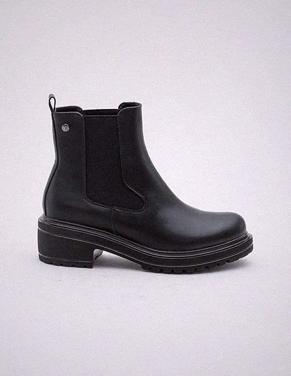 Inblu Damen Stiefelette mit Absatz und seitlichen Gummibändern - 014 (schwarz)
