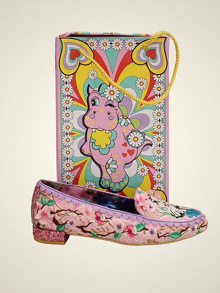 Irregular Choice flache Damenschuhe UK 6,5 rosa geblümt 100 % andere Halbschuhe