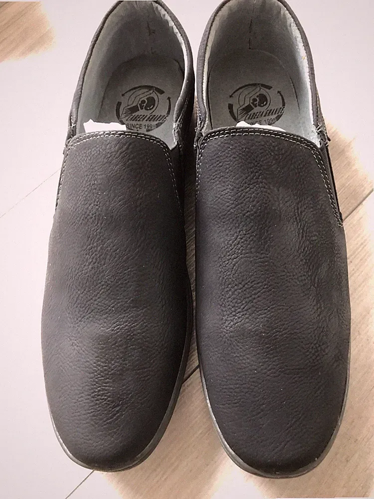 Italien Cabeza Grande Herren Mokassins Slipper Loafers schwarz anthrazit. Gr.40