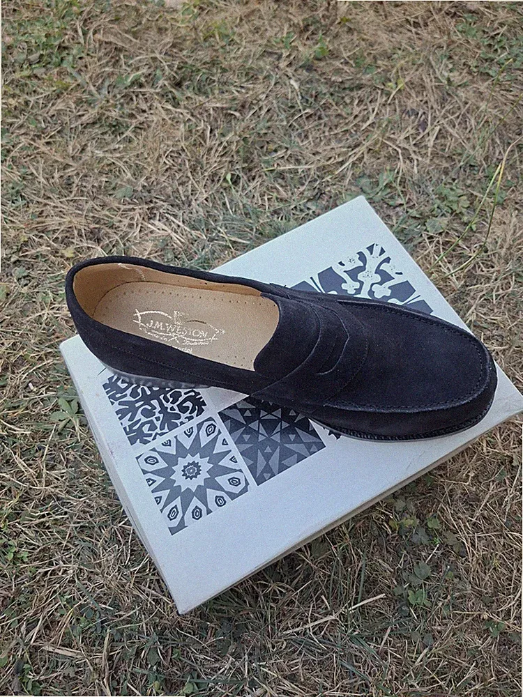 J.M. Weston Herren Halbschuhe Wildleder schwarz Gr.43 - Made in France - sehr guter Zustand