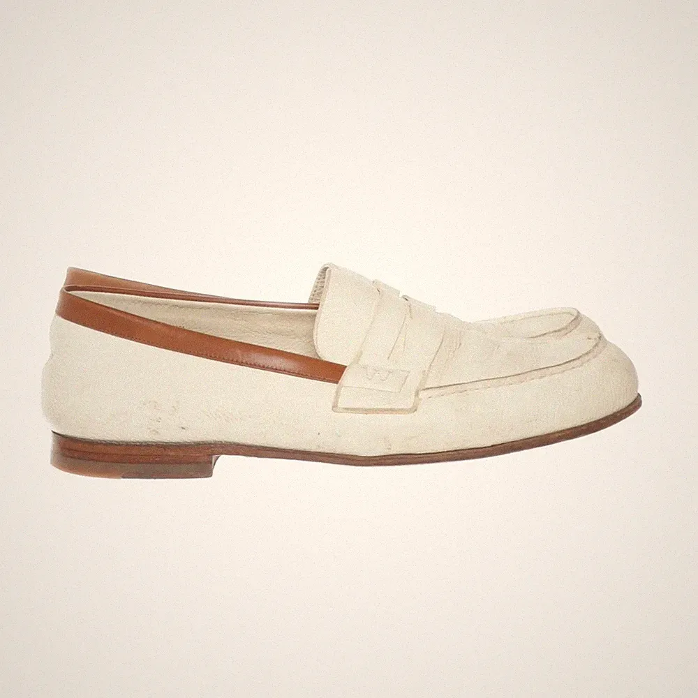 J.M Weston, Loafers, Größe: 40 1/2, Weiß/Braun, Herren #k7z