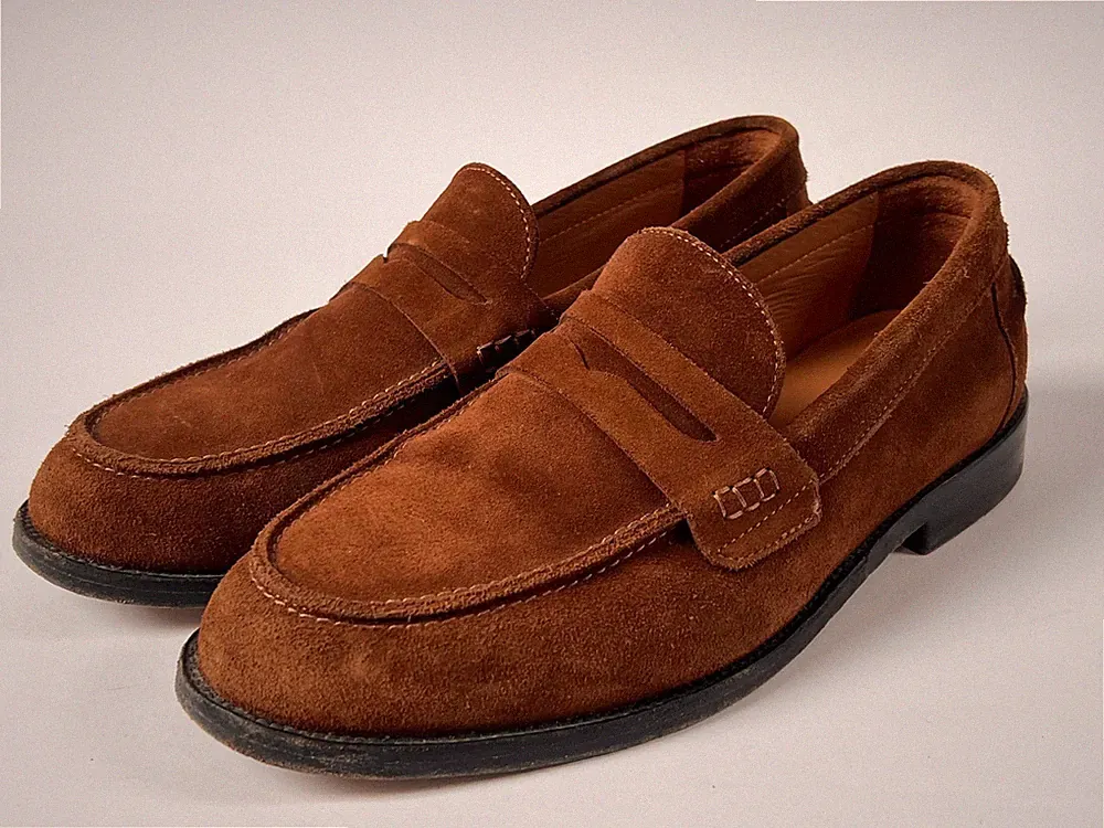 J.P. Hackett No 14 Savile Row Tobacco Suede Leather Loafers Mens Size 8 UK EU 42
