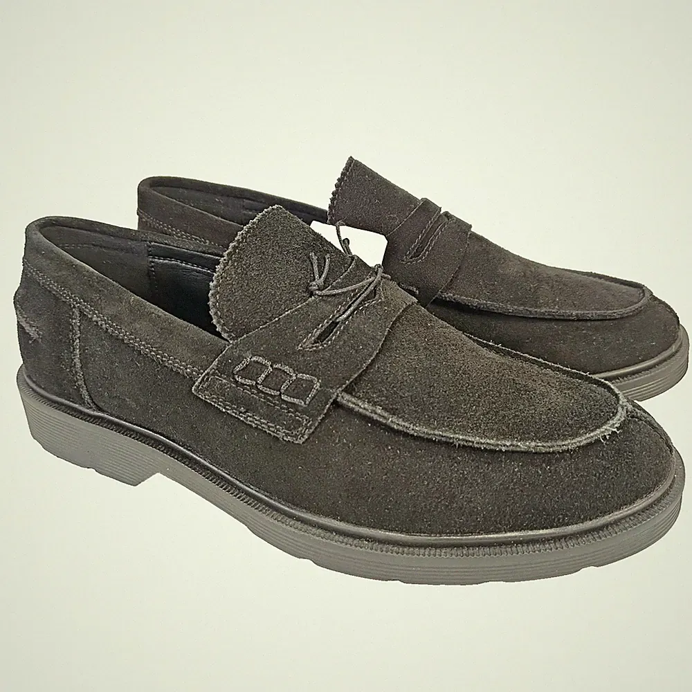 Jack Jones Herren JFWMAX Wildleder Halbschuhe OT Schwarz Schuh UK 11 US 12 EU 45 NEU