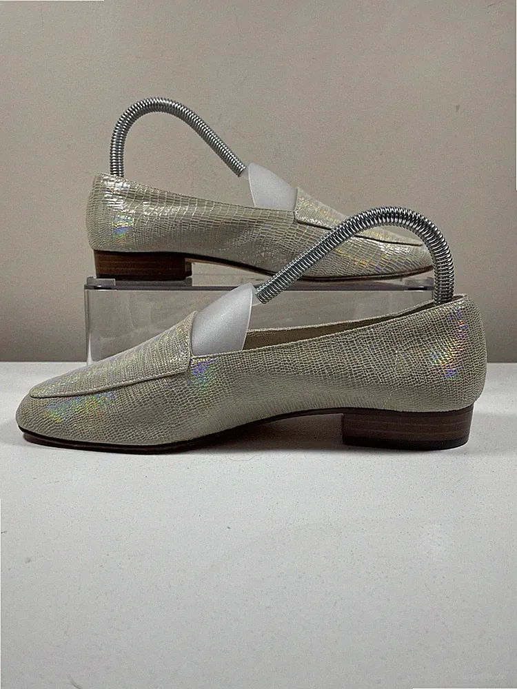 Jane Shilton Iridescent Leather Loafers Slipper Schuhe Handmade In Italy UK 4