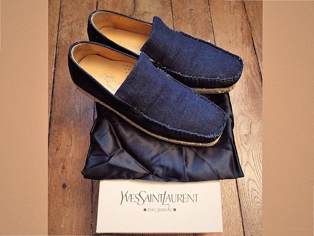 🌼 Jeansblaue Halbschuhe/Espadrilles - Gr. 41 - Yves Saint Laurent Linksufer