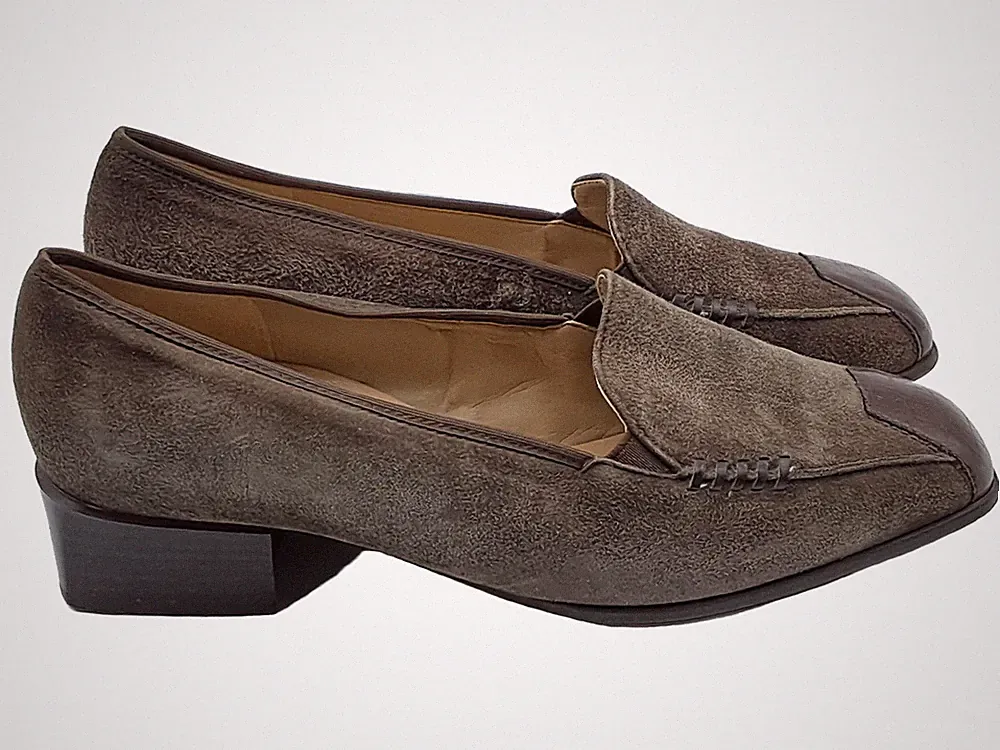 Jenny by ara Damen Slipper Leder Braun UK 5.5 Wildleder Loafer