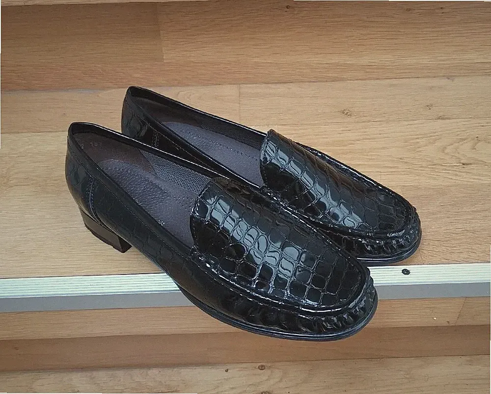 Jenny, Leder Loafer, Slip On, Penny Loafer,Gr. 6,5(39,5), Crock, Lackleder