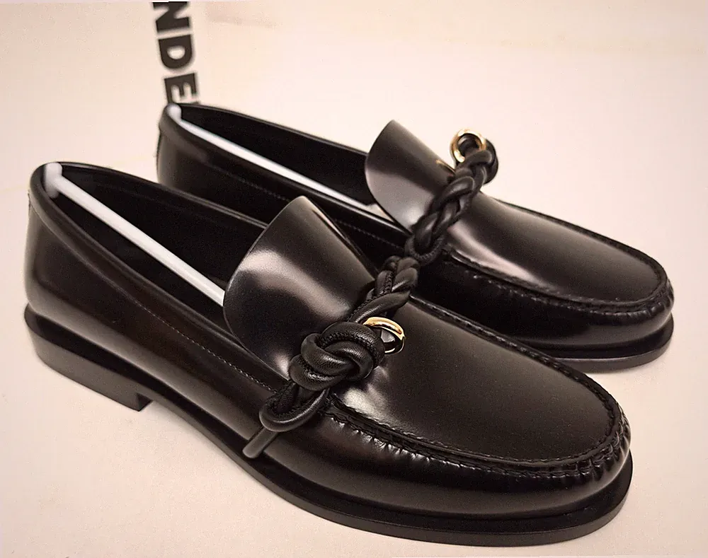 JIL SANDER Loafer Leder shiny Nappa black Gr. 40 Damenschuhe NEU+OVP