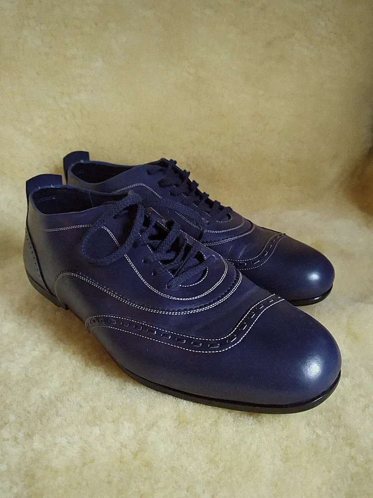 JM WESTON Leder Derbies Schuhe blau Gr. 7,5 bzw. Gr. 41