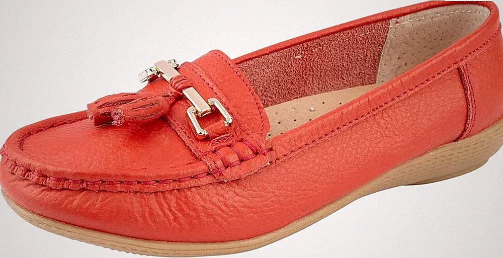 Jo & Joe Damen Leder Maritim Halbschuhe Flache Slipper Schuhe Gepolsterte Innensohle 3-8