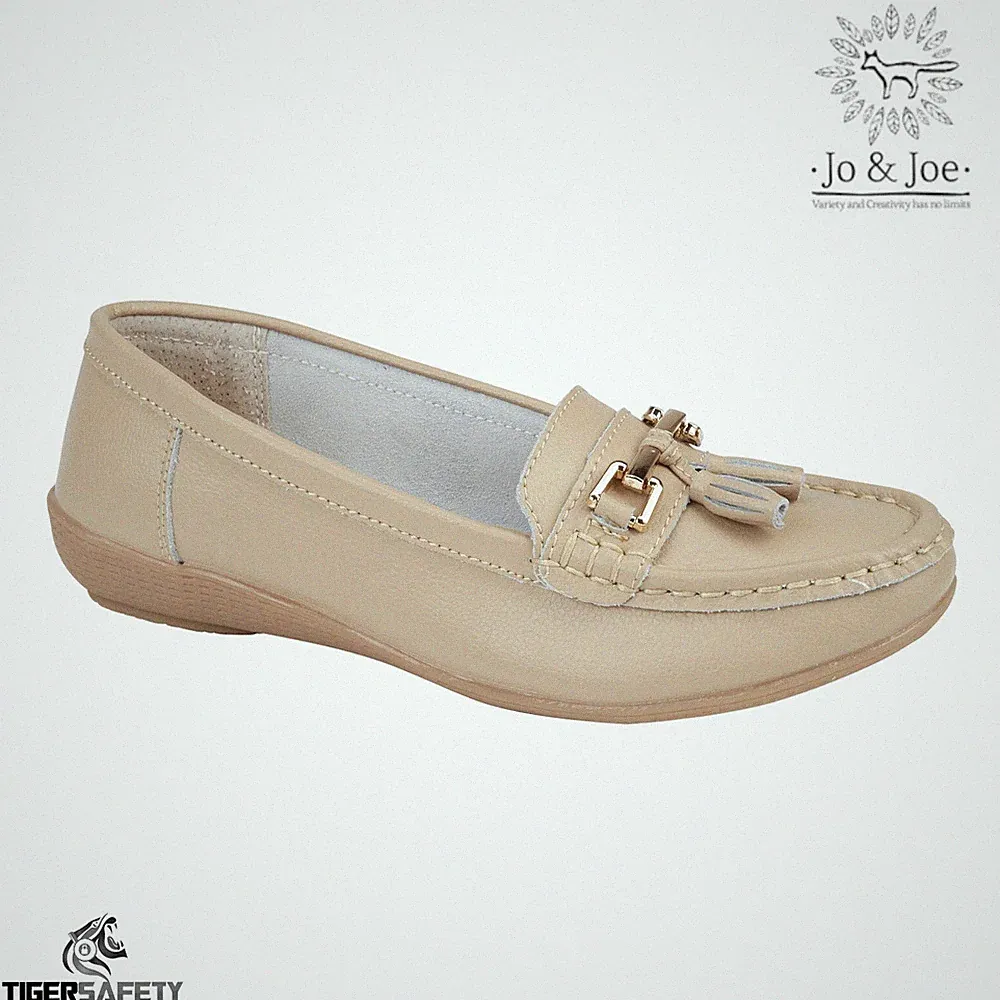 Jo Und Joe Nautische Damen Sand Leder Komfort Slipper Schuhe Quasten Loafer