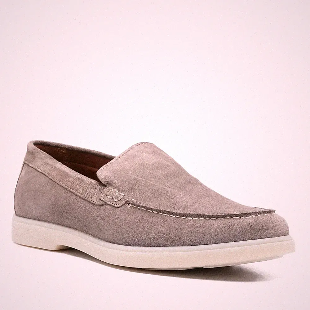 John Harrison Herren Beige Wildleder Loafer Freizeit JH6042-26112BEI