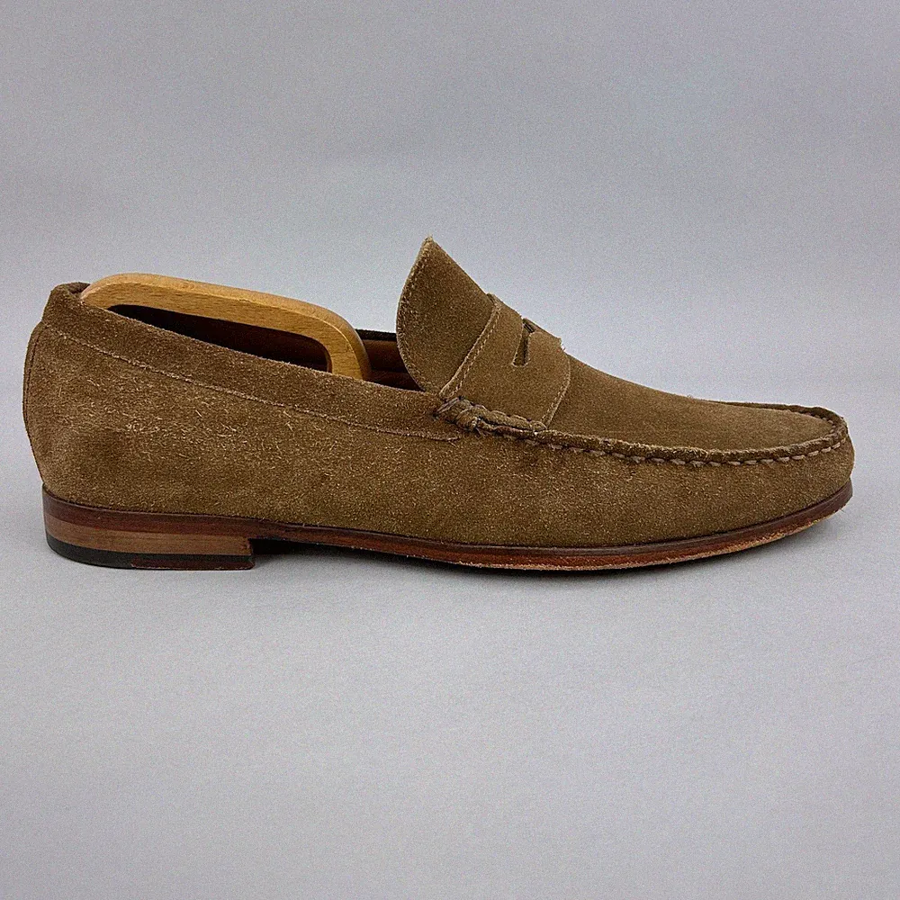 John Lewis Schuhe Größe UK9 hellbraun Wildleder Slipper Lloyd genäht formell Penny Loafer