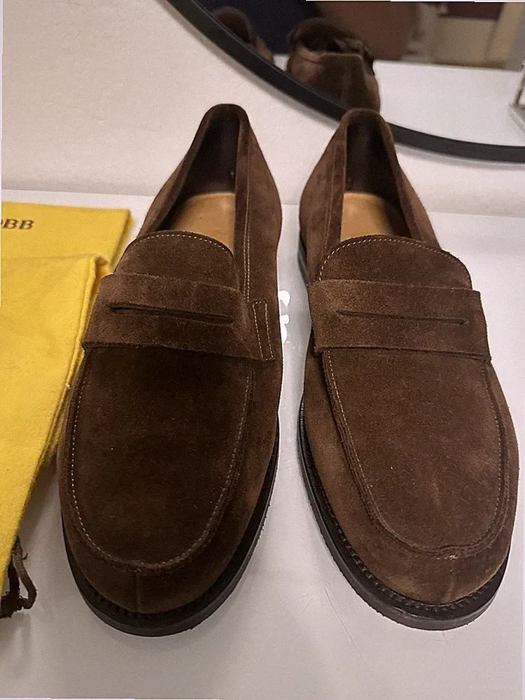 John Lobb Wildleder Loafer – Braun Zeitloser Gr.40 ( NR. 6 ) !! WIE NEU !!