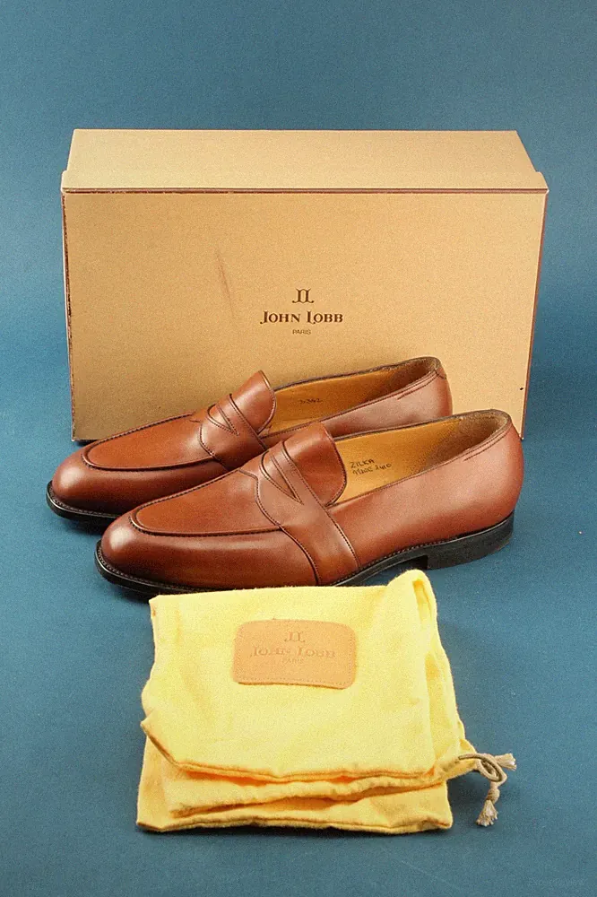 John Lobb Zilka 91/2 UK EE 2410 43,5 Loafer Chestnut Schuhsack in OVP aus 1999