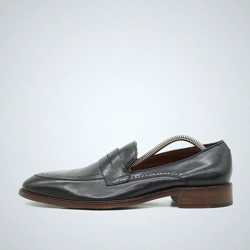Johnston & Murphy Herren Halbschuh EU 41,5 Penny Loafer Schwarz Original