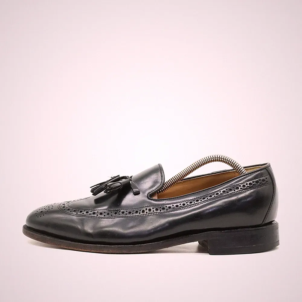 Johnston & Murphy Herren Loafer mit Slipper Schwarz Leder Quasten EU 42,5