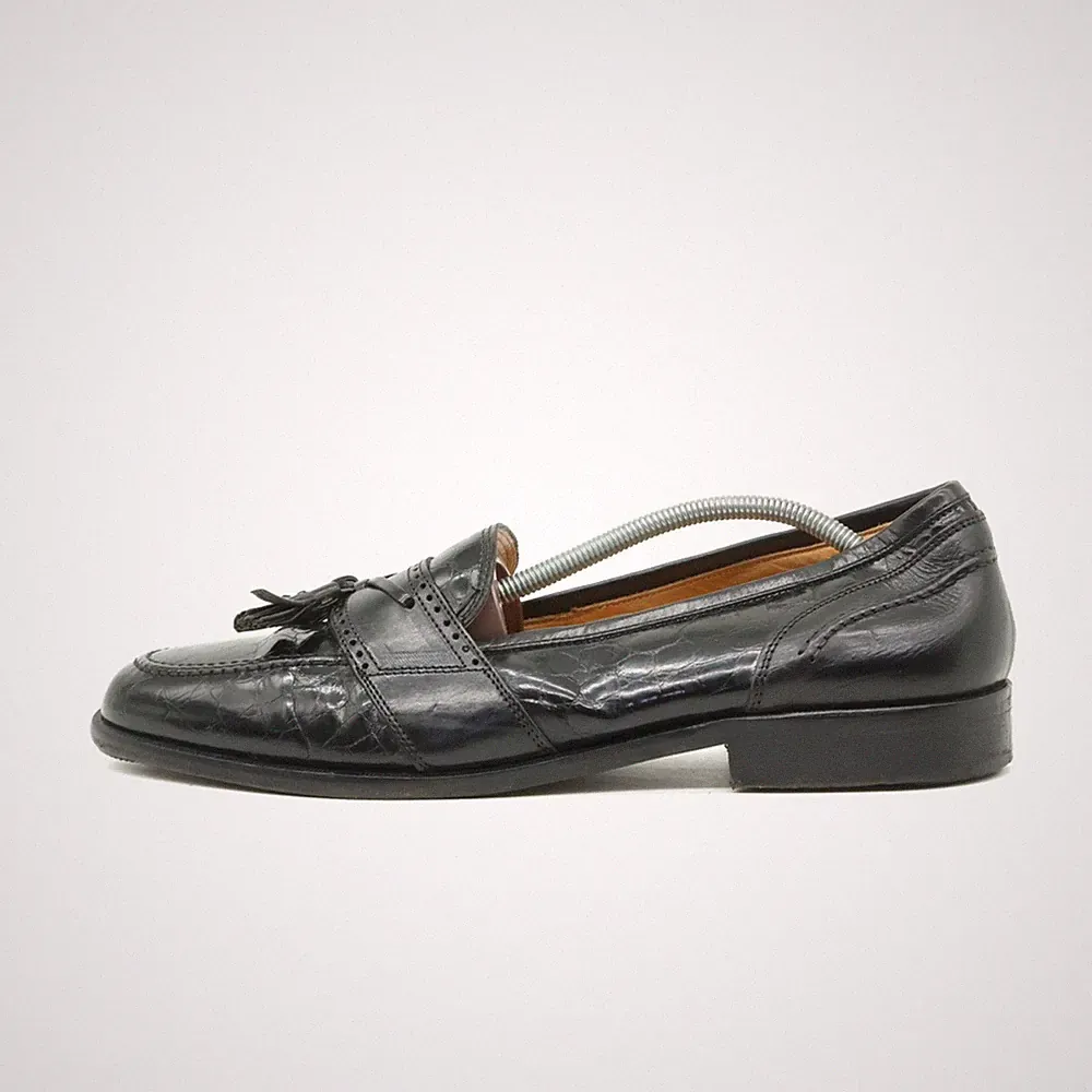 Johnston & Murphy Herren Loafer Mokassin Schwarz Leder Made Italy Slipper EU 43