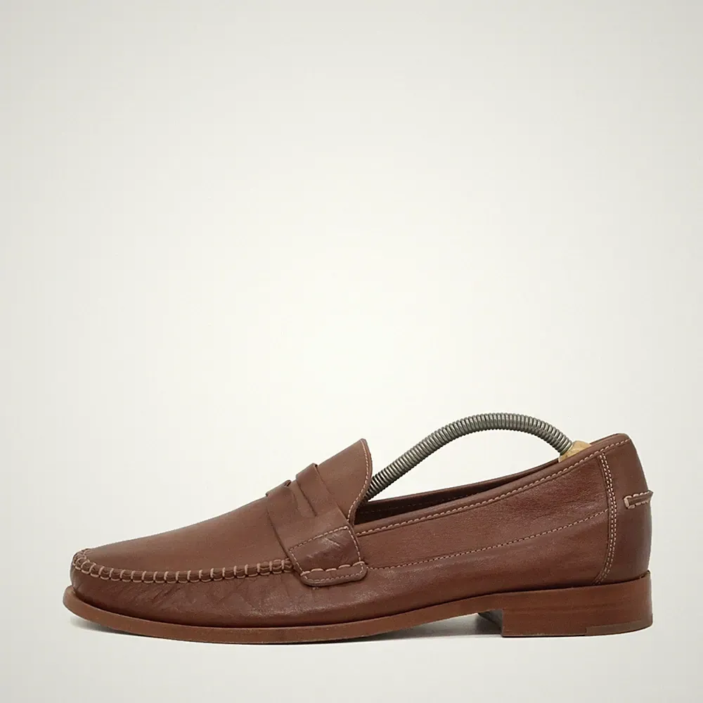 Johnston & Murphy Herren Penny Loafer Mokassins Braun Leder Echtes EU 43.5