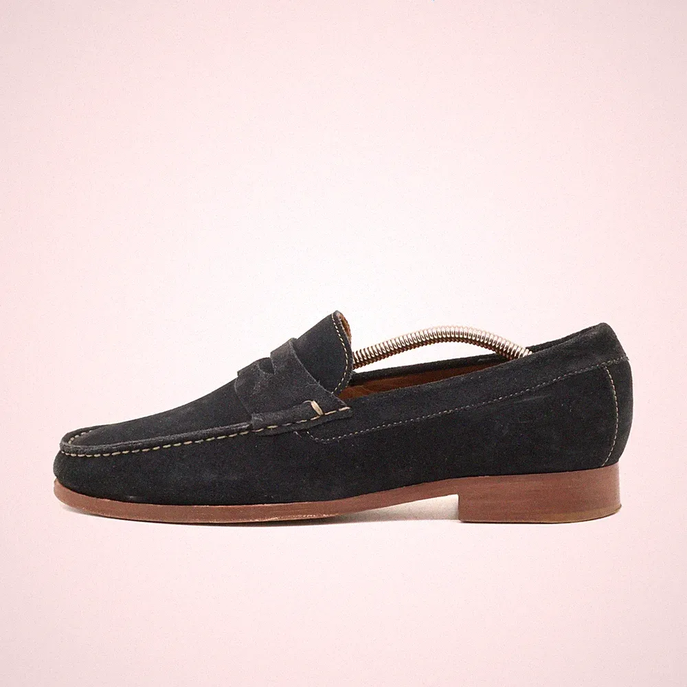 Johnston & Murphy Herren Penny Loafer Schwarz Wildleder Slipper EU 42,5