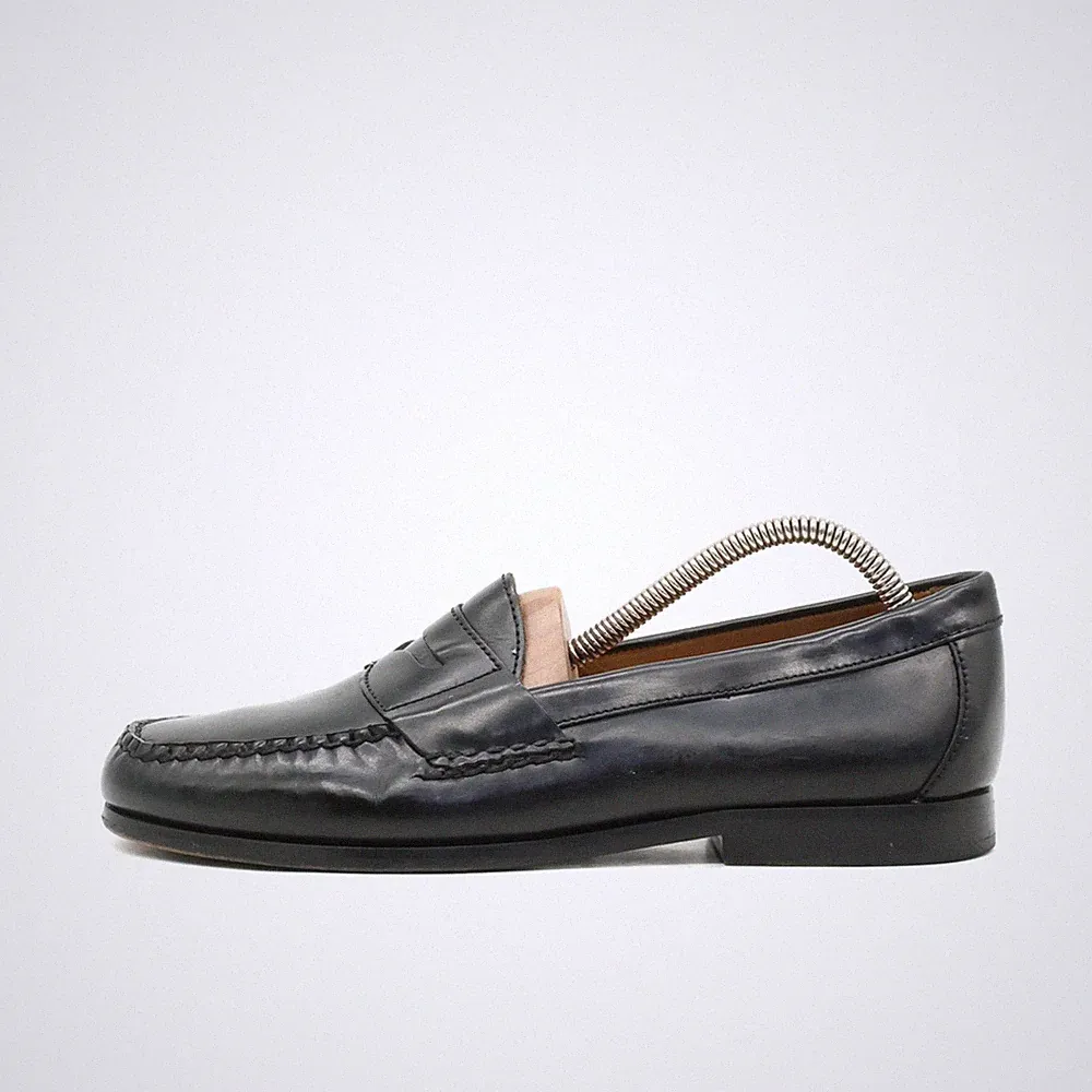 Johnston & Murphy Herren Penny Loafer Slipper Schwarz Leder Pre-Flexed EU 41