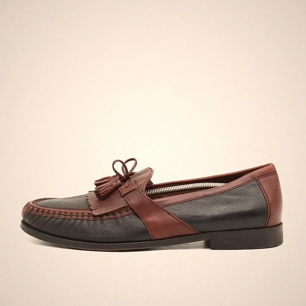Johnston & Murphy Herren Quasten Mokassin Loafer Schwarz Classic Slipper EU 46