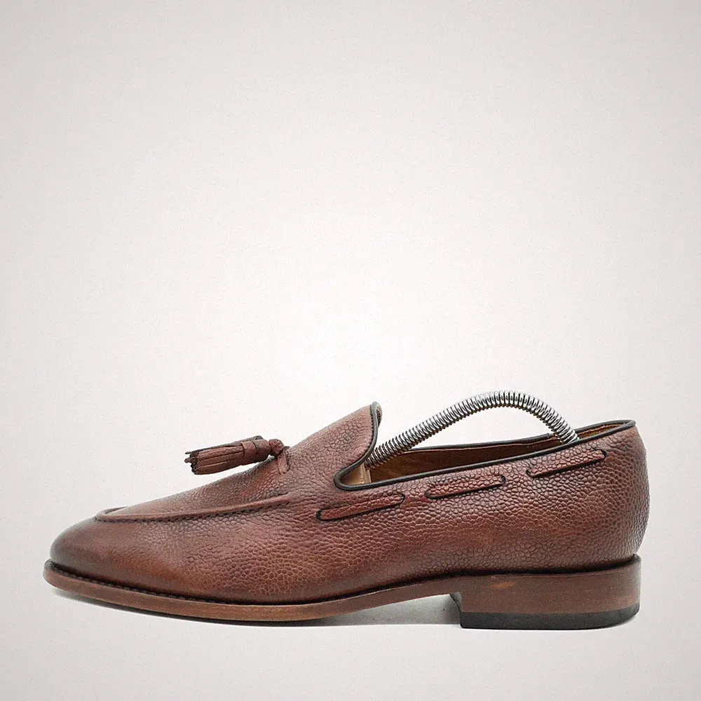 Johnston & Murphy Herren Tassel Loafer Mokassin Braun Leder Welt Slipper EU 43
