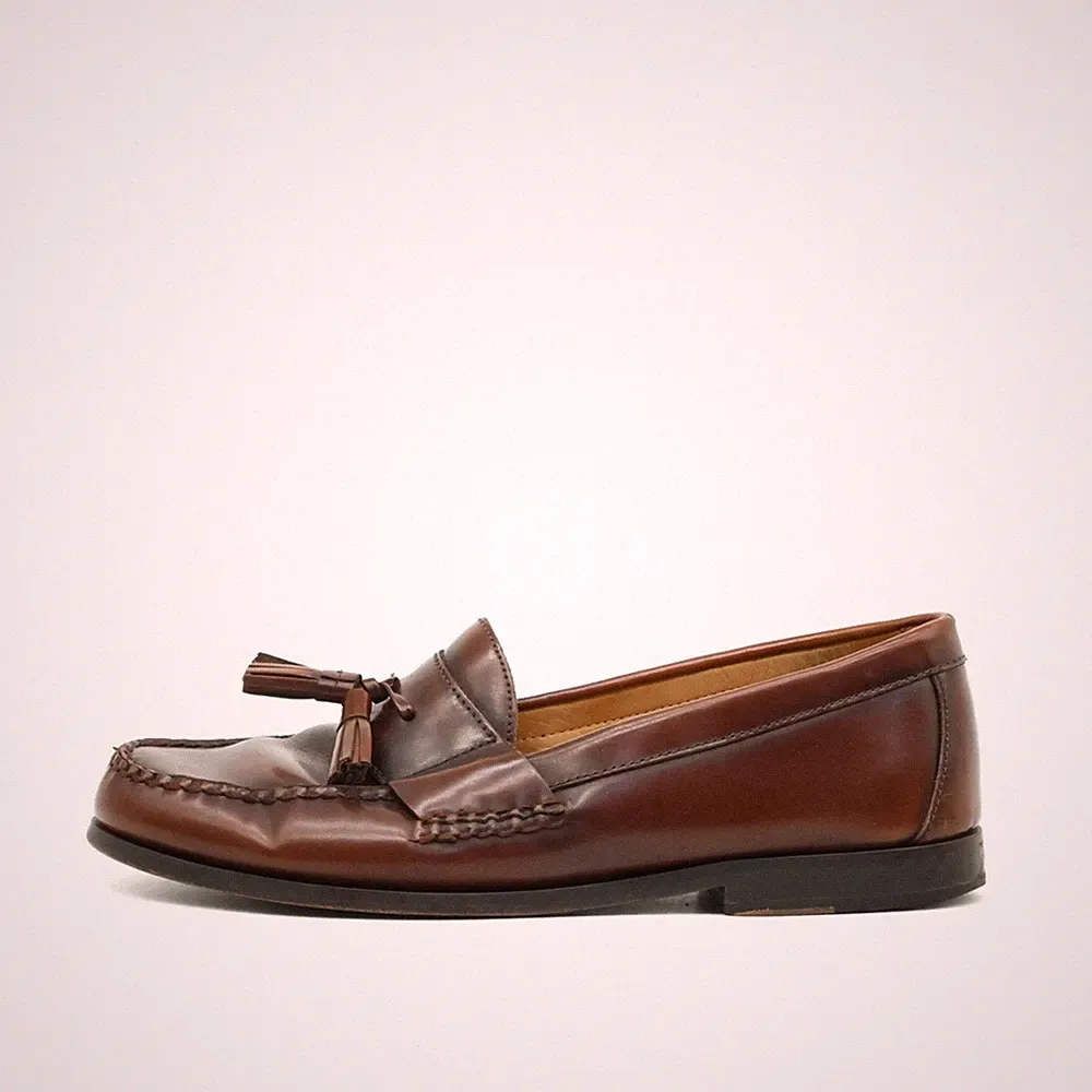 Johnston & Murphy Herren Tassel Loafer Schuhe Braun Leder Slipper EU 41,5
