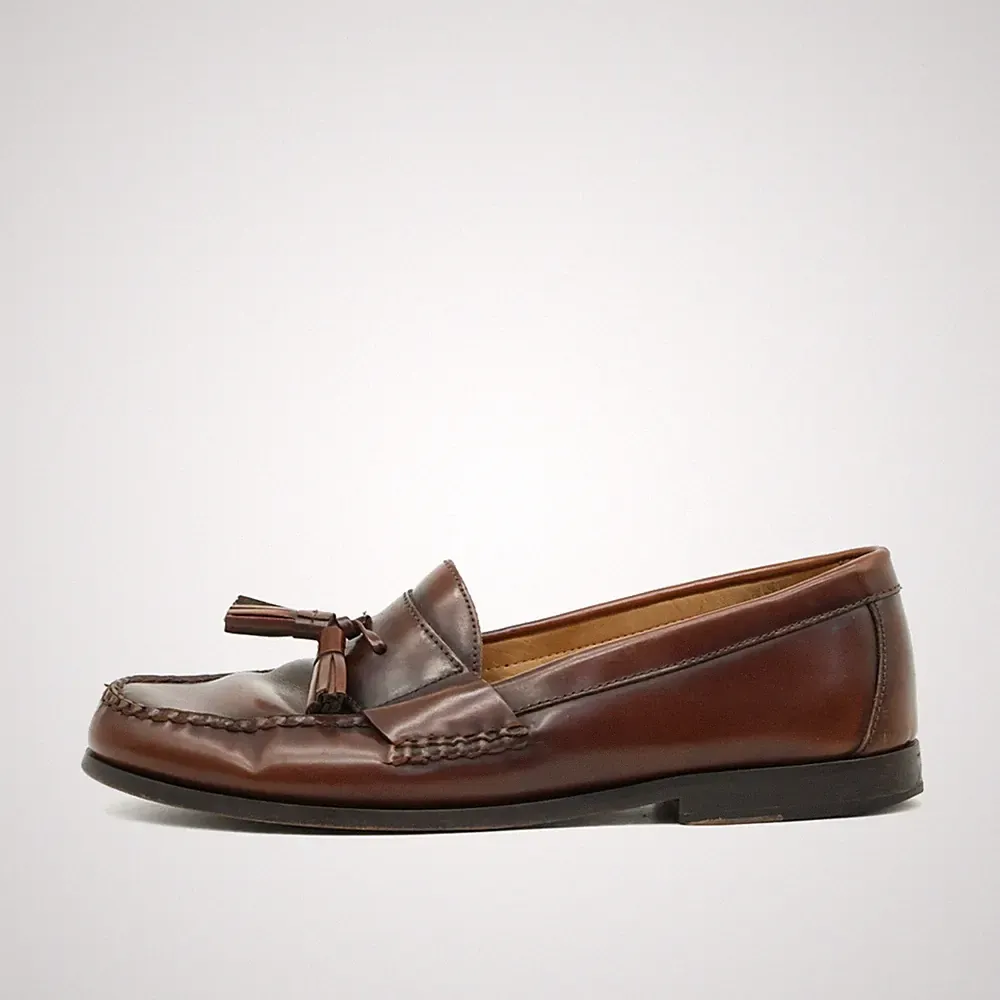 Johnston & Murphy Herren Tassel Loafer Schuhe Braun Leder Slipper EU 41,5
